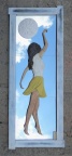 Mural ceramico, realizado en gres sobre espejo 105x45cms.